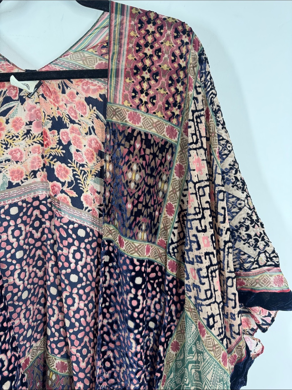 Anthropologie Akemi + Kin Boho Kimono Floral Patchwork Multicolor Flowy Duster - Picture 3 of 13
